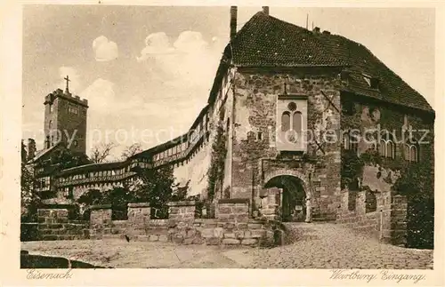 AK / Ansichtskarte Eisenach Thueringen Wartburg Eingang Kupfertiefdruck Kat. Eisenach