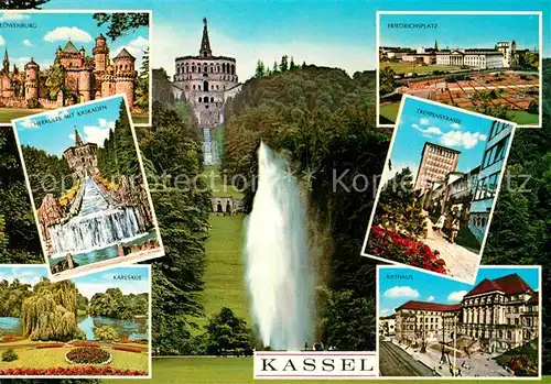 AK / Ansichtskarte Kassel Wilhelmshoehe mit Herkules und Fontaene Kat. Kassel