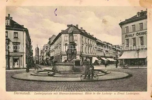 AK / Ansichtskarte Darmstadt Ludwigsplatz Bismarckdenkmal  Kat. Darmstadt