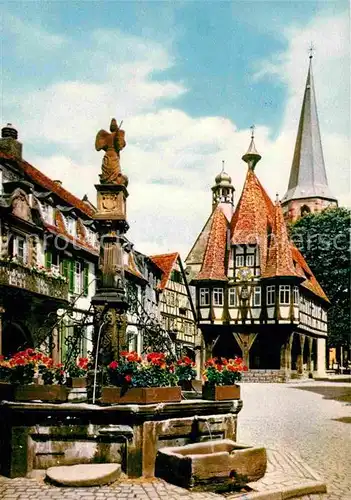 AK / Ansichtskarte Michelstadt Rathaus Brunnen Fachwerk Kat. Michelstadt