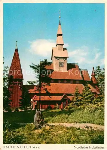 AK / Ansichtskarte Hahnenklee Bockswiese Harz Nordische Holzkirche Kat. Goslar