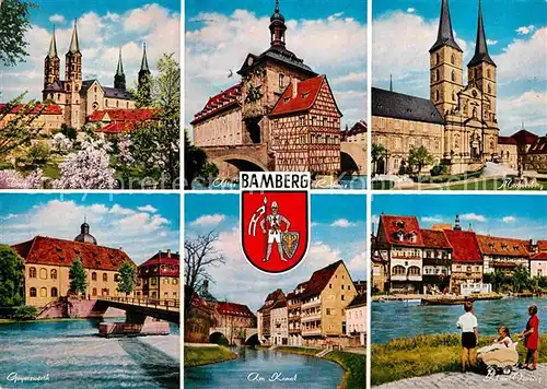 AK / Ansichtskarte Bamberg Dom Altes Rathaus Fachwerkhaus Michelsberg Klein Venedig Kanal Geyerswoerth Bruecke Kat. Bamberg