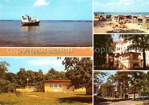 AK / Ansichtskarte Koserow Ostseebad Usedom Fischkutter Bungalowsiedlung FDGB Erholungsheim Strand Campingplatz Kat. Koserow