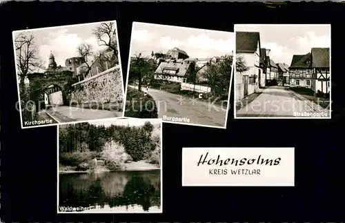 AK / Ansichtskarte Hohensolms Strassenpartie Waldweiher  Kat. Hohenahr