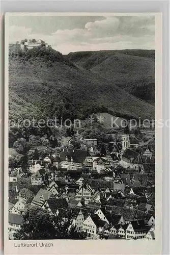 AK / Ansichtskarte Bad Urach Teilansicht mit Ruine Hohenurach  Kat. Bad Urach