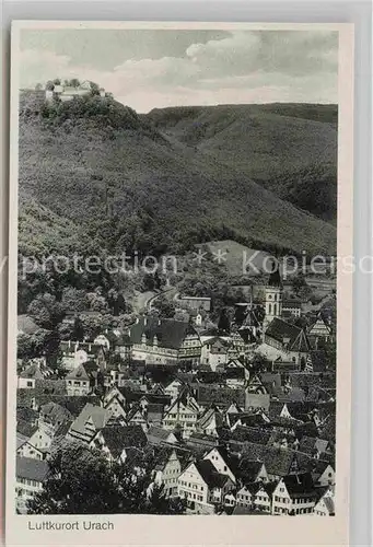 AK / Ansichtskarte Bad Urach Teilansicht mit Ruine Hohenurach  Kat. Bad Urach