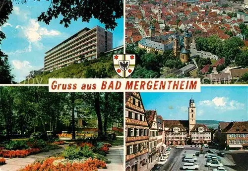 AK / Ansichtskarte Mergentheim Bad Kurklinik Kurpark Kirche Rathaus Kat. Bad Mergentheim