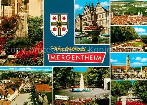 AK / Ansichtskarte Mergentheim Bad Fontaene Marktplatz Fachwerk Kat. Bad Mergentheim