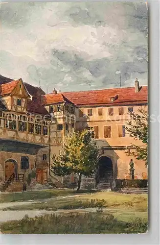 AK / Ansichtskarte Tuebingen Schlosshof Kuenstlerkarte Marschall Kat. Tuebingen