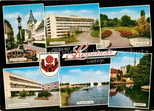 AK / Ansichtskarte Lippstadt Bernhard Brunnen Gruener Winkle Lippepartie Margarethen See  Kat. Lippstadt