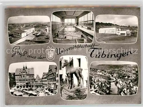 AK / Ansichtskarte Tuebingen Berufsgenossenschaftliche Klinik Hallenbad Marktplatz Panorama  Kat. Tuebingen