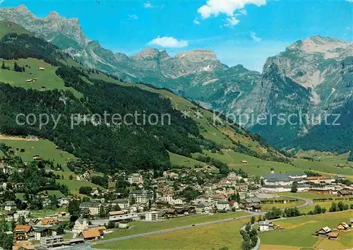 AK / Ansichtskarte Engelberg OW Gesamtansicht mit Alpenpanorama Fliegeraufnahme Kat. Engelberg