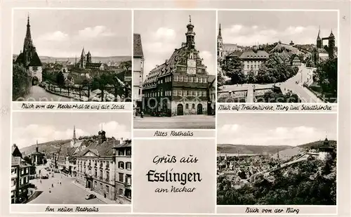 AK / Ansichtskarte Esslingen Neckar Stadtblick Altes Rathaus Frauenkirche Burg Stadtkirche Neues Rathaus Burgblick Kat. Esslingen am Neckar