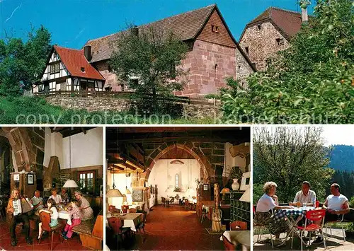 AK / Ansichtskarte Lossburg Gasthaus Cafe Zur Alten Kirche Gastraeume Terrasse Kat. Lossburg