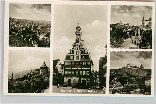 AK / Ansichtskarte Esslingen Neckar Stadtblick Rathaus Stadtkirche Burg  Kat. Esslingen am Neckar