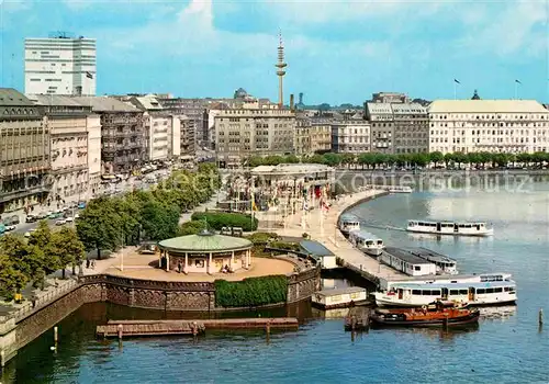 AK / Ansichtskarte Hamburg Jungfernstieg und Binnenalster Bootsanleger Kat. Hamburg