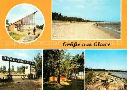 AK / Ansichtskarte Glowe Ruegen HO Gaststaette Ostseeperle Strand Schaabe Jugendherberge Zeltplatz Kueste Kat. Glowe Ruegen