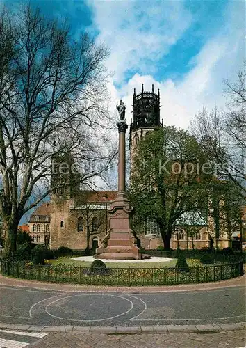 AK / Ansichtskarte Muenster Westfalen Ludgerikirche mit Mariensaeule Universitaetsstadt Kat. Muenster