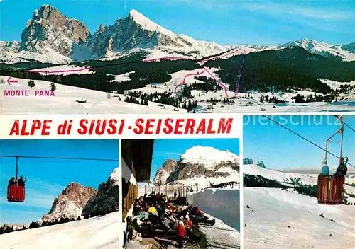 AK / Ansichtskarte Seiser Alm Winter Skigebiet Kat. Seis am Schlern Kastelruth Suedtirol