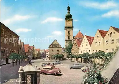 AK / Ansichtskarte Weiden Oberpfalz Marktplatz Kirche Kat. Weiden i.d.OPf.