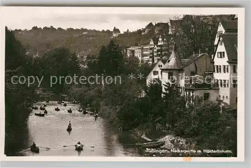 AK / Ansichtskarte Tuebingen Neckar mit Hoelderlinturm