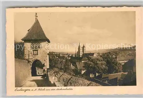 AK / Ansichtskarte Esslingen Neckar Blick von Neckarhalde Burgtor Kat. Esslingen am Neckar