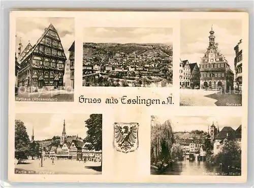 AK / Ansichtskarte Esslingen Neckar Rathaus Marktplatz Maille Panorama Kat. Esslingen am Neckar