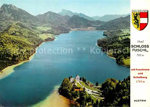 AK / Ansichtskarte Hof Salzburg Fliegeraufnahme Schloss Fuschl Fuschlsee Schafberg  Kat. Hof bei Salzburg