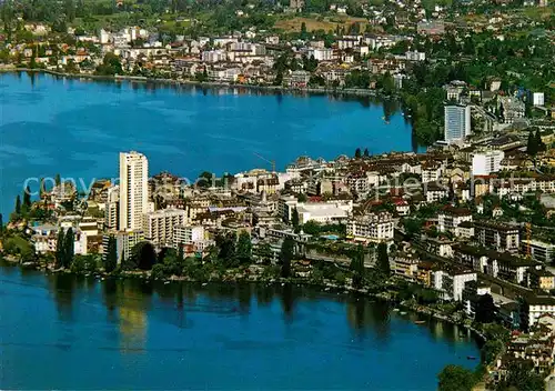 AK / Ansichtskarte Montreux VD Fliegeraufnahme Lac Leman Kat. Montreux