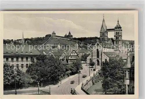 AK / Ansichtskarte Esslingen Neckar Stadtkirche mit Burg Kat. Esslingen am Neckar