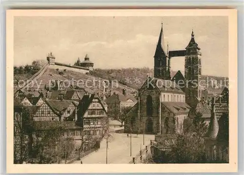 AK / Ansichtskarte Esslingen Neckar Stadtkirche mit Burg Kat. Esslingen am Neckar