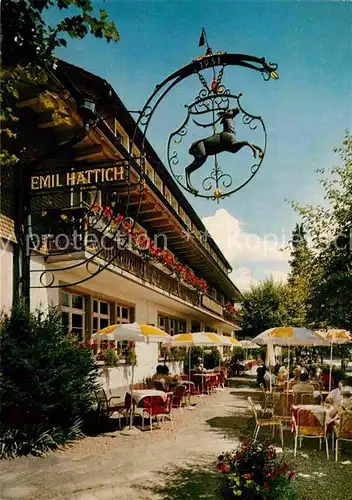 AK / Ansichtskarte St Maergen Hotel Hirschen Tuerschild Gartenterrasse Kat. St. Maergen