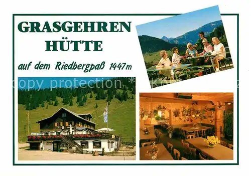 AK / Ansichtskarte Balderschwang Grasgehrenhuette Gaststaette Riedbergpass Allgaeuer Alpen Kat. Balderschwang