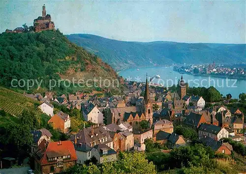 AK / Ansichtskarte Braubach Rhein Panorama Blick ueber den Rhein mit der Marksburg Kat. Braubach