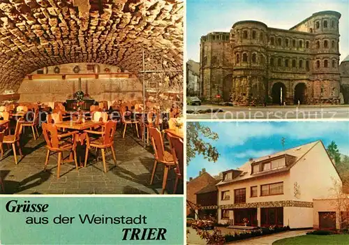 AK / Ansichtskarte Olewig Weinbau Probierkeller May Theisen Restaurant Porta Nigra Kat. Trier