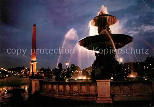 AK / Ansichtskarte Paris La Concorde Platz bei Nacht Kat. Paris