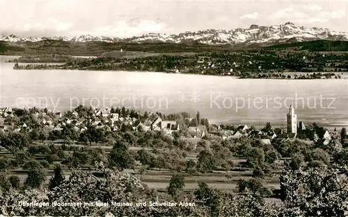 AK / Ansichtskarte ueberlingen Bodensee Insel Mainau Schweizer Alpen Kat. ueberlingen