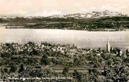 AK / Ansichtskarte ueberlingen Bodensee Panorama Insel Mainau Alpen Kat. ueberlingen