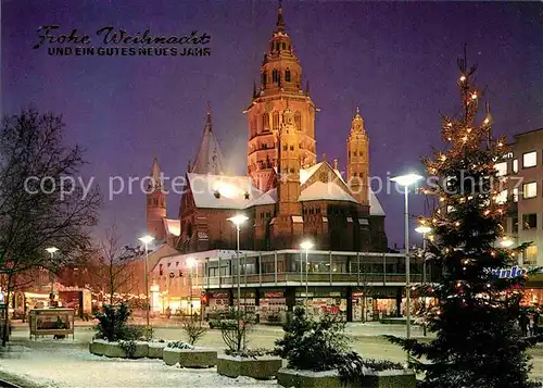 AK / Ansichtskarte Mainz Rhein Dom Weihnachtsbaum