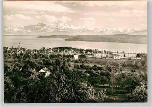 AK / Ansichtskarte ueberlingen Bodensee Panorama Alpen See Kat. ueberlingen