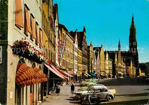 AK / Ansichtskarte Landshut Isar Hauptstrasse mit St. Martinskirche  Kat. Landshut