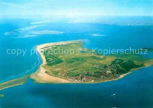 AK / Ansichtskarte Borkum Nordseebad Fliegeraufnahme mit Strand Kat. Borkum