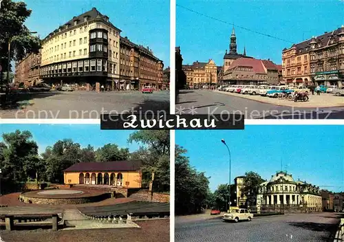 AK / Ansichtskarte Zwickau Sachsen Ringkaffee Markt Freilichtbuehne Milchbar Kat. Zwickau