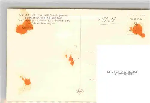 AK / Ansichtskarte Schoemberg Freudenstadt Gutshof Beilharz Fremdenpension Kat. Seewald