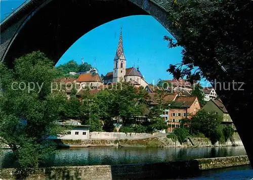 AK / Ansichtskarte Baden AG Durchblick unter der Bruecke Altstadt Kirche Kat. Baden