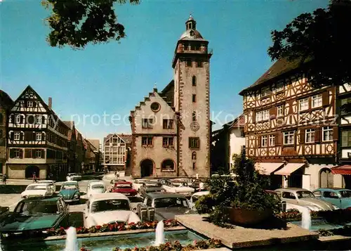 AK / Ansichtskarte Mosbach Baden Fachwerk Marktplatz Kat. Mosbach