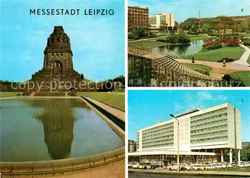 AK / Ansichtskarte Leipzig Voelkerschlachtdenkmal Schwanenteich Interhotel  Kat. Leipzig