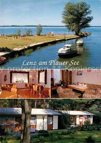 AK / Ansichtskarte Lenz Malchow Jugendobjekt Lenz Bungalows Plauer See Motorboot Kat. Malchow Mecklenburg