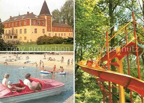 AK / Ansichtskarte Haren Ems Ferienzentrum Schloss Dankern Rutschbahn Badestrand Tretboot Kat. Haren (Ems)