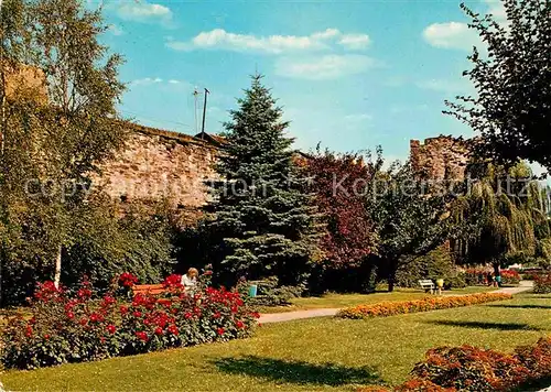 AK / Ansichtskarte Ahrweiler Ahr Gruenanlagen mit Kanonenturm Stadtmauer Kat. Bad Neuenahr Ahrweiler